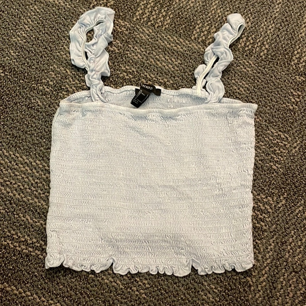 Light blue ruffle Tank Top